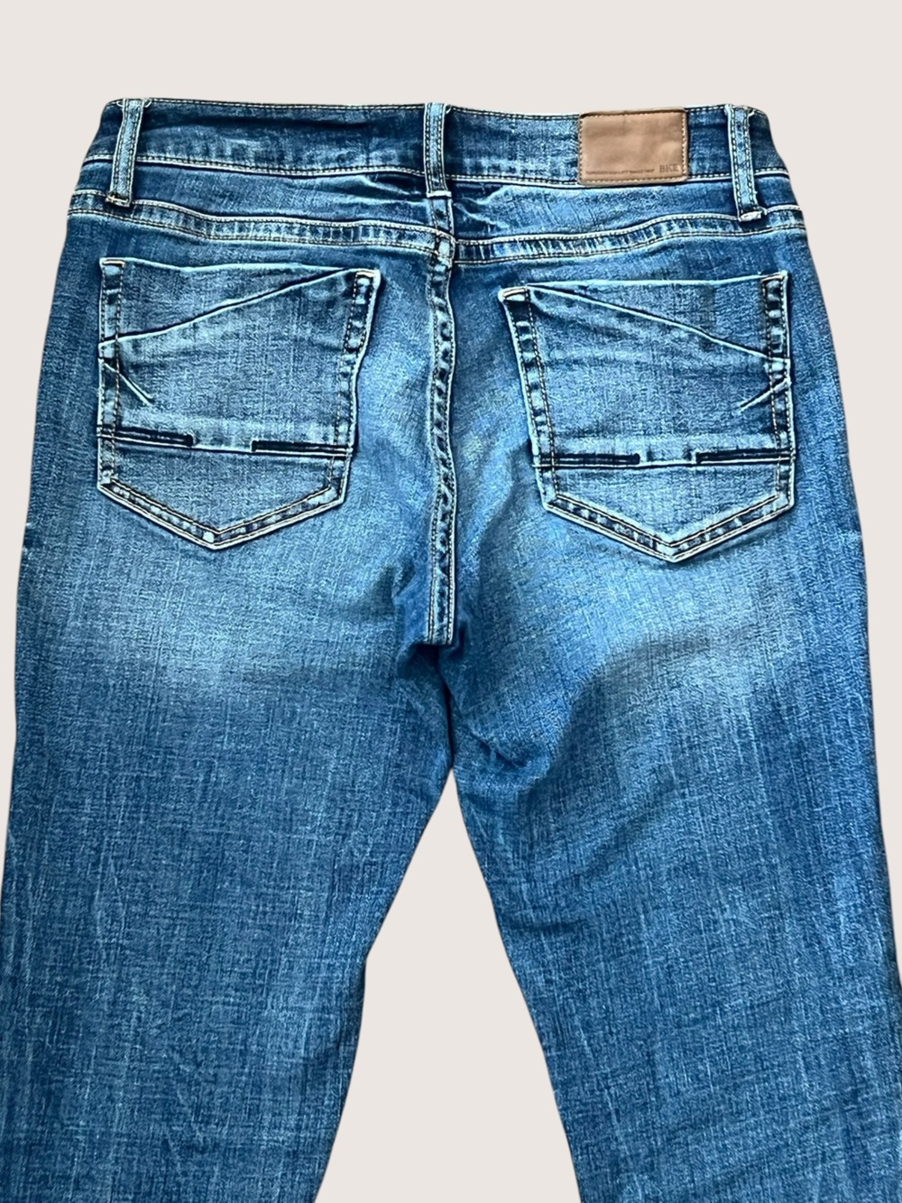 BKE Stella Low Rise Dark Blue Skinny Ankle Jeans with Distressed Hem - Picture 4 of 14